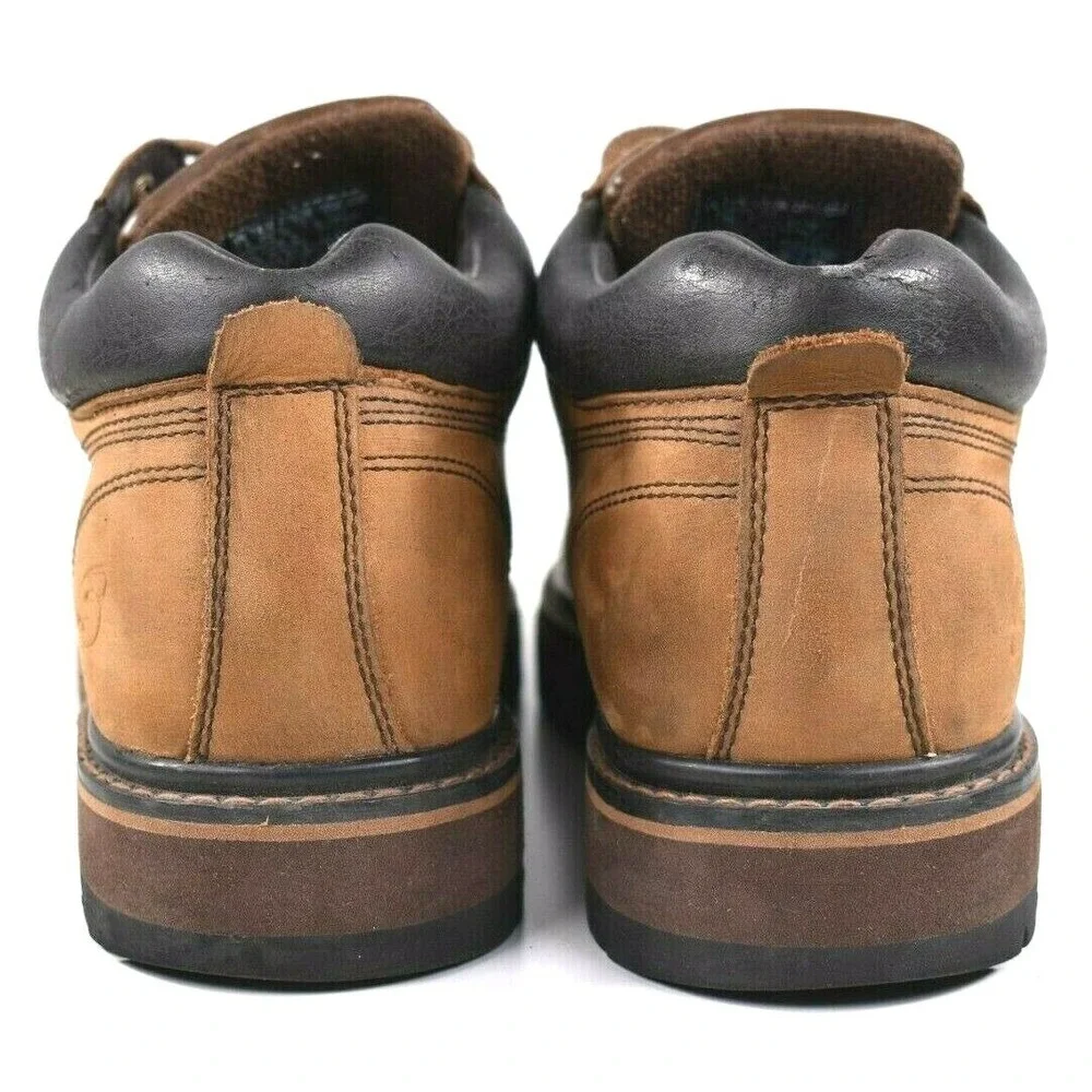 Skechers Mens 12 Vintage Brown Leather Boots Chunky Punk Goth Y2K 90s Grunge 743